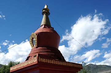 Image showing Red stupa in Tibet