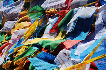 Image showing Prayer flags in Tibet