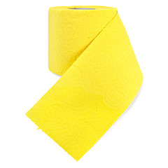 Image showing Toilet paper yellow with perforation