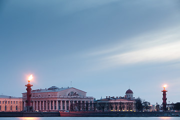 Image showing Rostral column in Saint-Petersburg. Russia. 