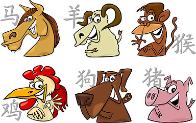 Image showing six chinese zodiac signs