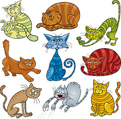 Image showing cartoon cats set