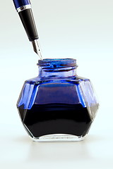 Image showing Inkwell and fountain pen