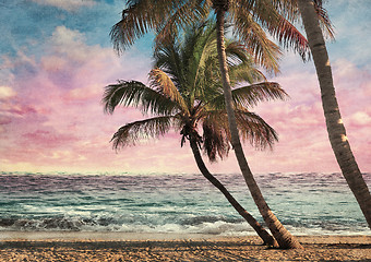 Image showing Grunge Image Of Tropical Beach 