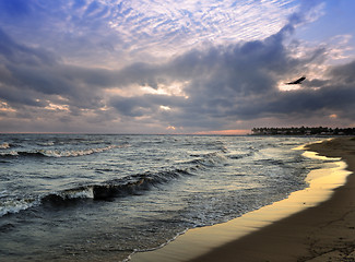 Image showing Sunset On A Sea