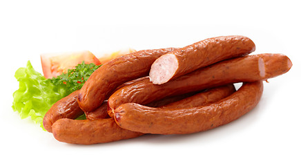 Image showing delicious smoked sausages