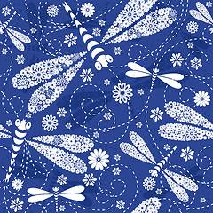 Image showing Seamless blue pattern