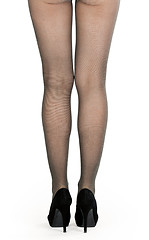 Image showing shapely female legs in pantyhose and shoes
