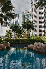 Image showing swimming pool with views of the skyscrapers