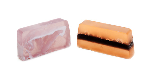 Image showing Two pieces of fruit soap 