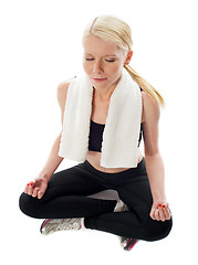 Image showing Top View of a woman meditating