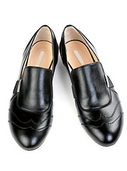 Image showing a pair of stylish classic black shoes