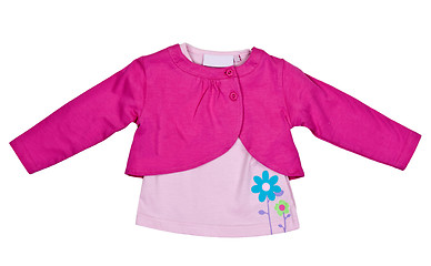 Image showing Children's clothes with applications in the form of a flower