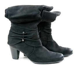 Image showing A pair of suede boots