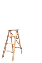 Image showing old wooden ladder isolated on white background