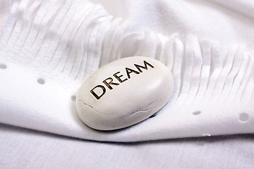 Image showing white dream stone on a white blanket 