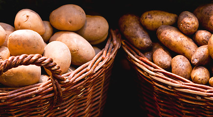 Image showing fresh potatoes in a basket