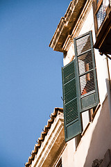 Image showing open window shutter finca traditional summer