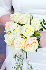 Image showing beautiful bridal bouquet of white roses