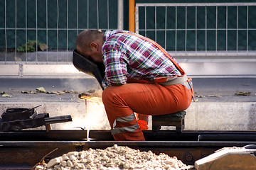 Image showing Construction Worker Welding