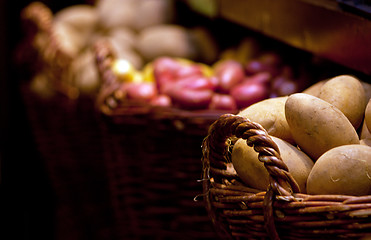 Image showing fresh potatoes in a basket