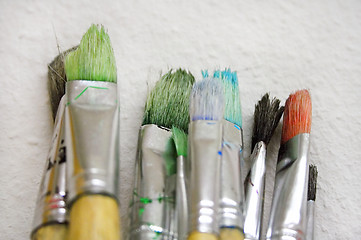 Image showing Bunch of Paint Brushes (Close View)