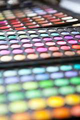Image showing make up palette colorfull closeup