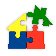 Image showing Colorful jigsaw house