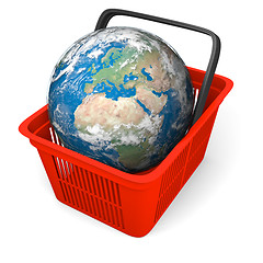 Image showing Earth in shopping basket