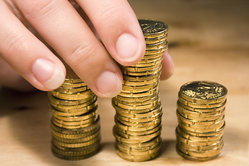 Image showing Stacking Up Coins