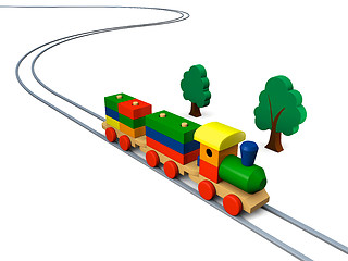 Image showing Wooden toy train illustration
