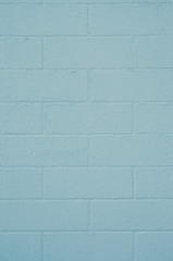 Image showing Brick wall painted with a blue paint 