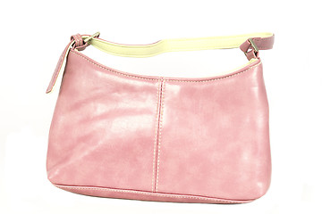 Image showing Pink leather handbag