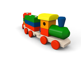 Image showing Wooden toy train