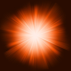 Image showing Orange light burst with sparkling stars. EPS 8