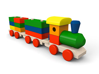 Image showing Wooden toy train