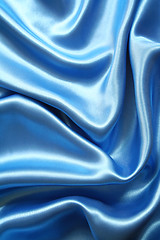 Image showing Smooth elegant dark blue silk can use as background 