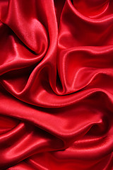 Image showing Smooth elegant red silk 