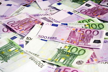 Image showing Various Euro Banknotes