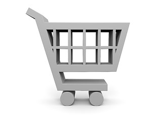 Image showing Shopping trolley 3D illustration