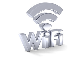 Image showing Silver WiFi sign