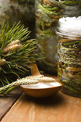 Image showing Natural medicine - syrup made of pine sprouts 