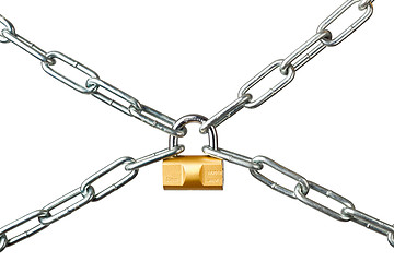 Image showing Locked chains