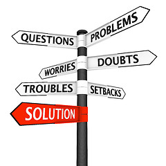 Image showing Problems and Solution Signpost