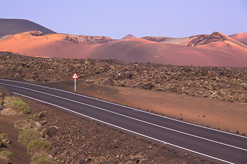 Image showing Road through volcanic land