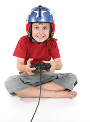 Image showing Happy child playing games