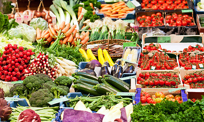 Image showing fresh vegetables on a market place