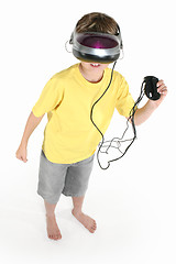 Image showing Boy with a virtual reality game