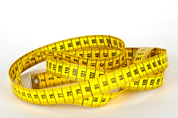 Image showing yellow measure tape with scale in centimeters