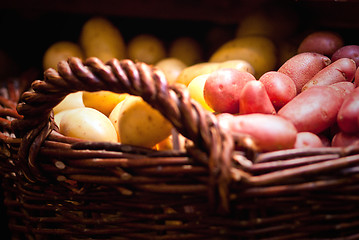 Image showing fresh potatoes in a basket